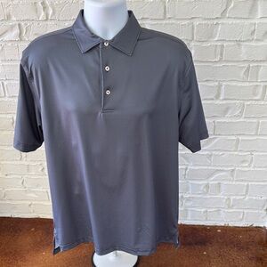 Peter Millar Grey Short-Sleeve Performance Polo